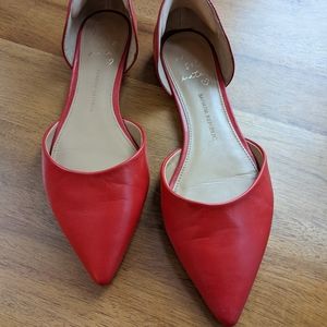 Banana Republic Aiden Red Leather D'Orsay Flats